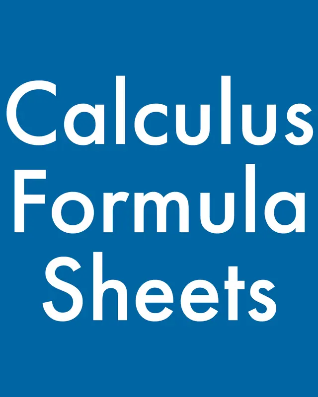 Calculus I and II Formula Sheet